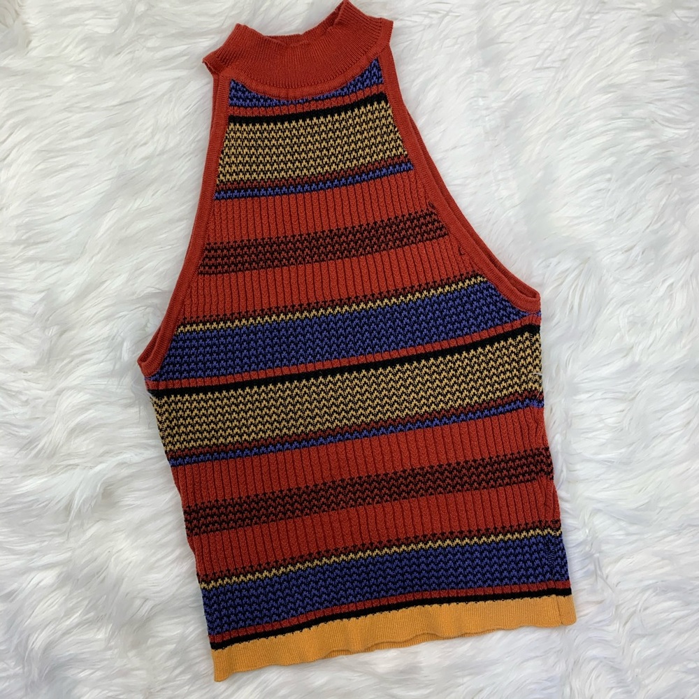 3 FOR $10! F21 Ribbed Striped High Neck Tank